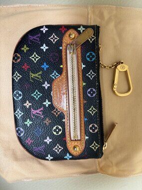 Louis Vuitton Multicolor Key Pouch Black - Authentic